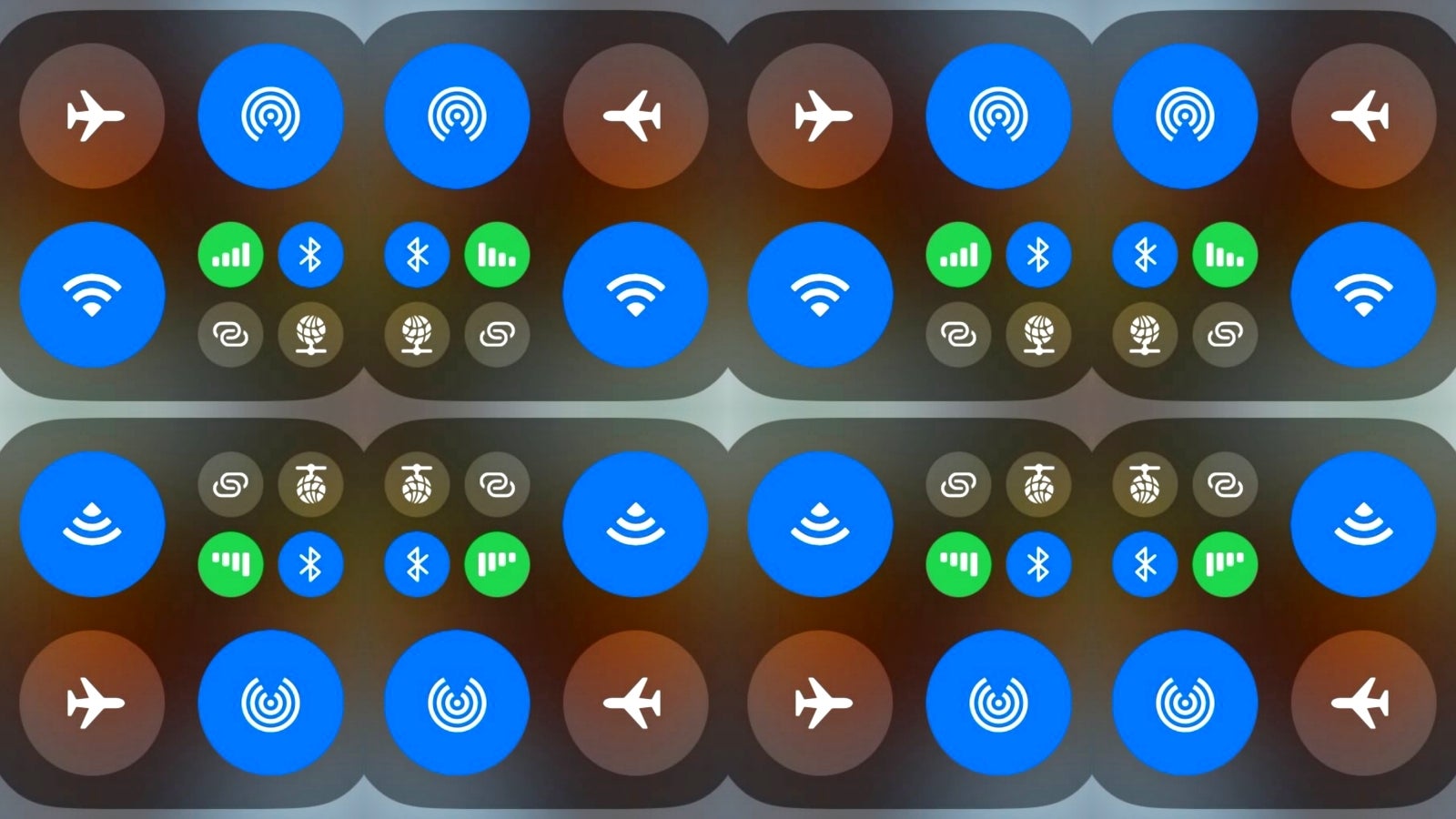 iPhone control center.