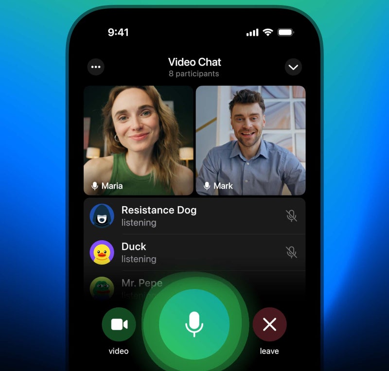 Telegram's redesigned video chats on iOS