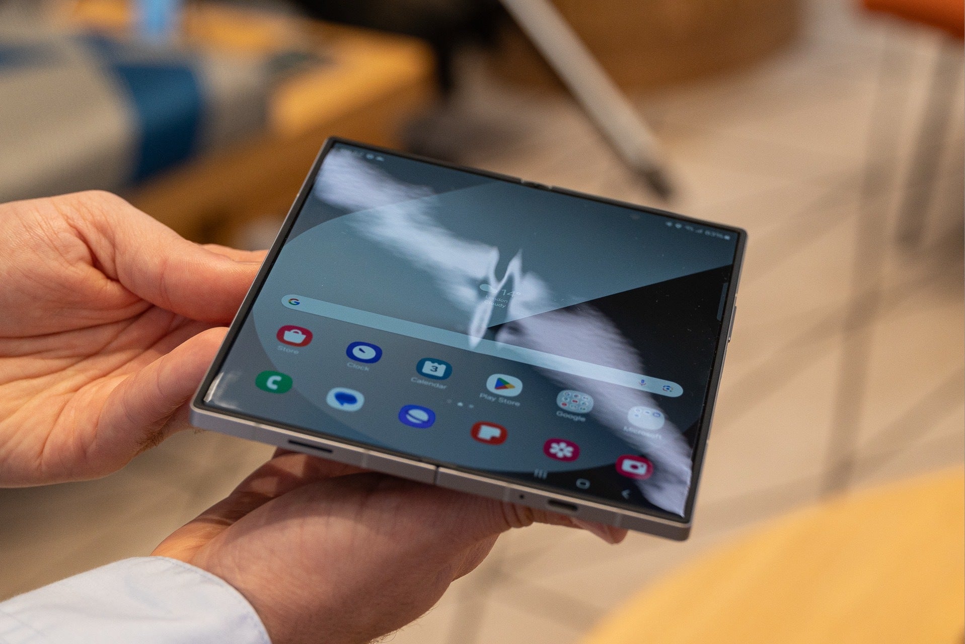 Image of Samsung Galaxy Z Fold 6's internal display with noticeable creases