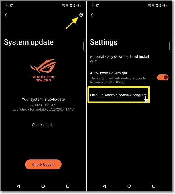 Asus&amp;#039; Android preview program enrollment