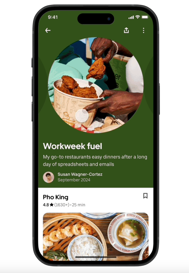 Uber Eats adds social flavor with a new Lists feature for food recommendations