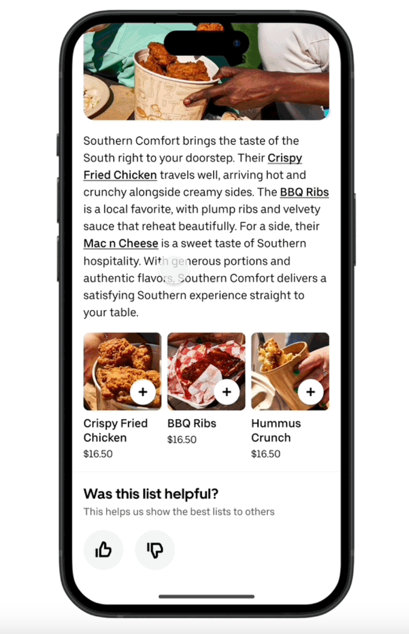 Uber Eats adds social flavor with a new Lists feature for food recommendations