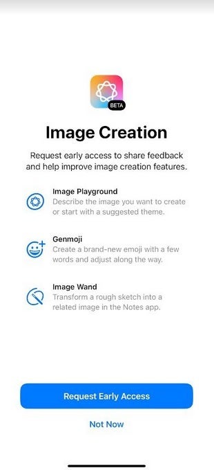 You might have to wait to receive early access to the Image Playground and Gernmoji. | Image credit-PhoneArena - Apple releases iOS 18.2 beta 1 with Genmoji, Image Playground and more useful Siri