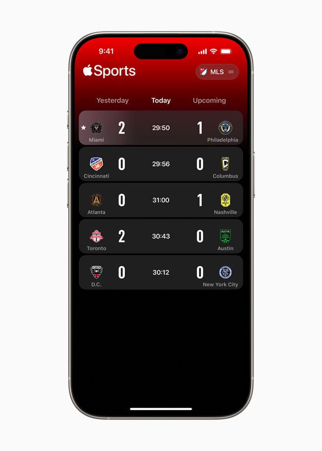 Fans can use the Apple Sports app on iPhone to stay up to date on scores, stats, standings, and their favorite clubs throughout the MLS Cup Playoffs. | Image credit – Apple - Lionel Messi&#039;s MLS Cup playoffs debut: how to watch for free on Apple TV