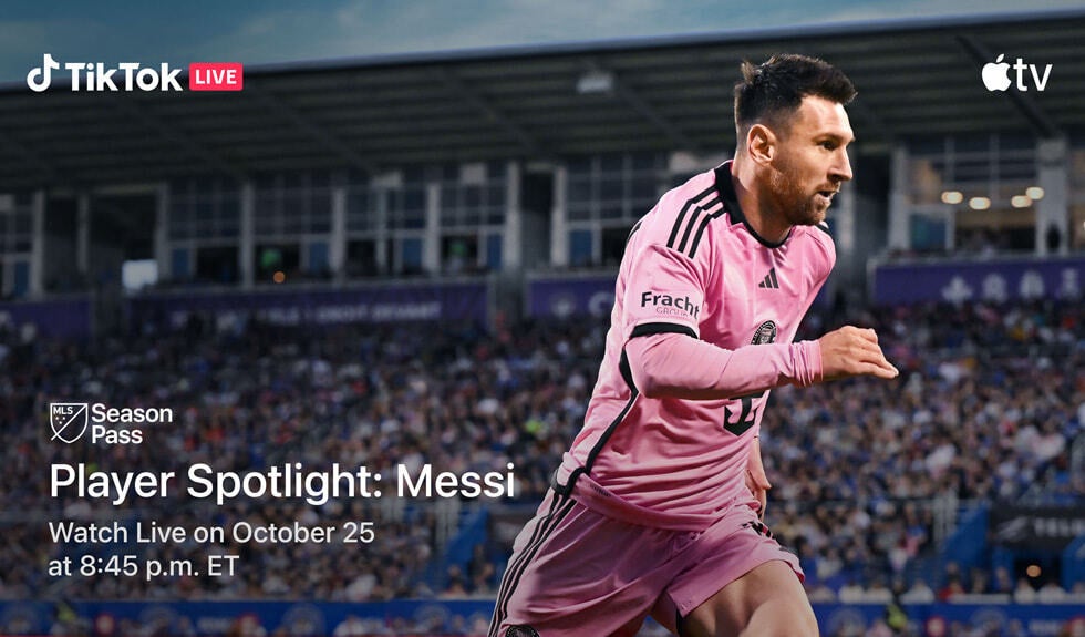 On TikTok, fans can tune in to the MLS Cup Playoffs through a special Player Spotlight Messi presentation. | Image credit – Apple - Lionel Messi's MLS Cup playoffs debut: how to watch for free on Apple TV