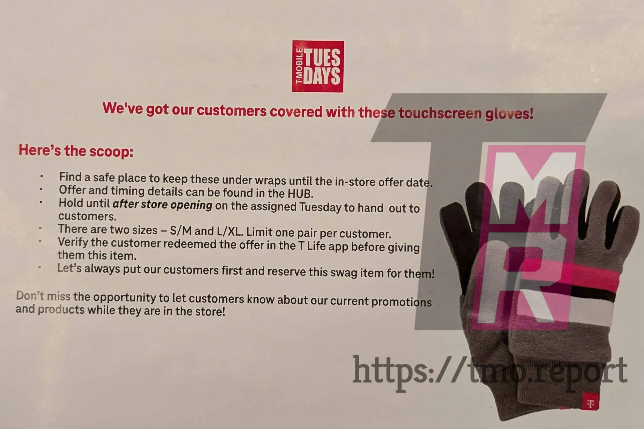 T-Mobile Tuesdays gloves