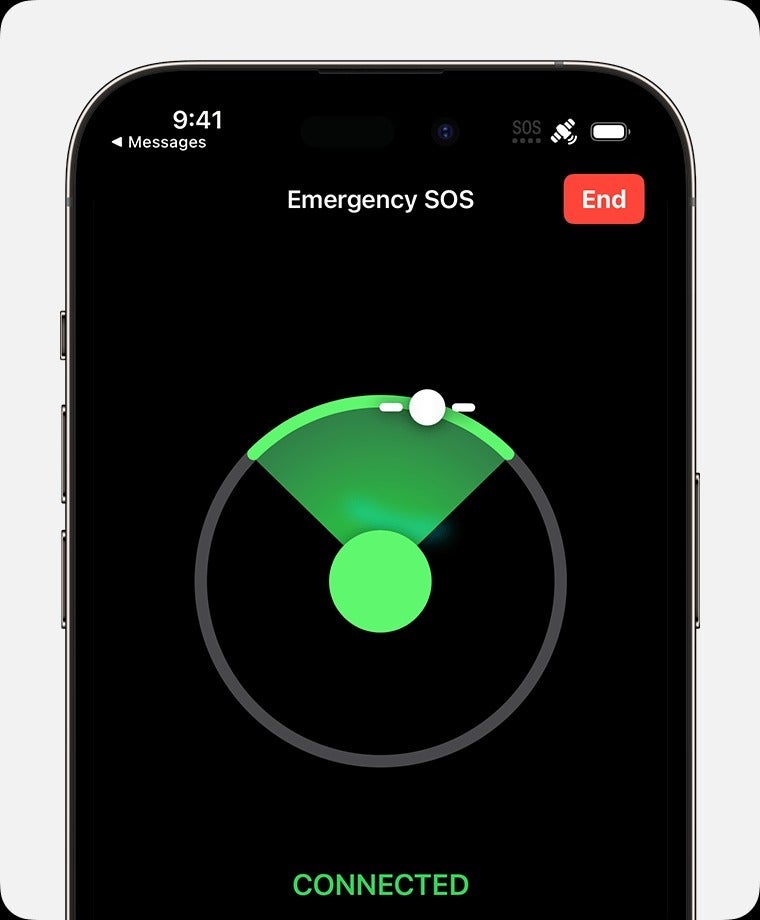 This is how the Emergency SOS UI looks when you have successfully activated it. (Image by Apple) - Apple and GlobalStar partner to expand satellite connectivity for iPhones