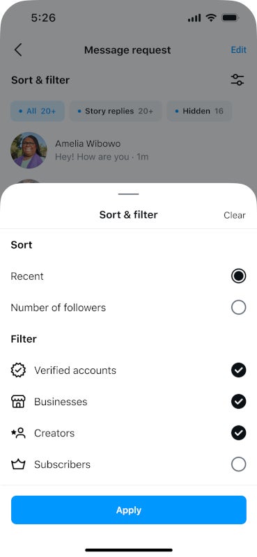 Instagram launches new DMs filtering options for creators