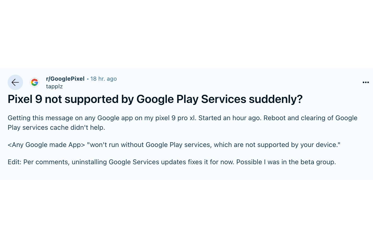 Google Play services not supported