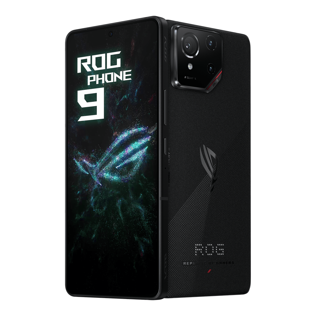 ROG Phone 9 in black color displayed over a white background.