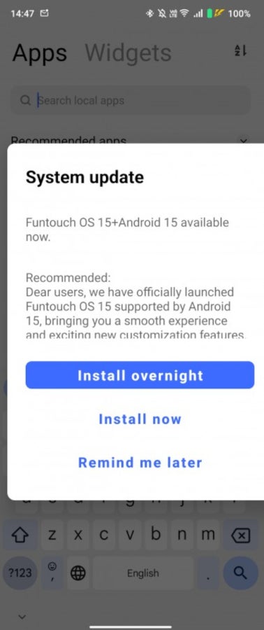 Android 15 update for Vivo X Fold 3 Pro