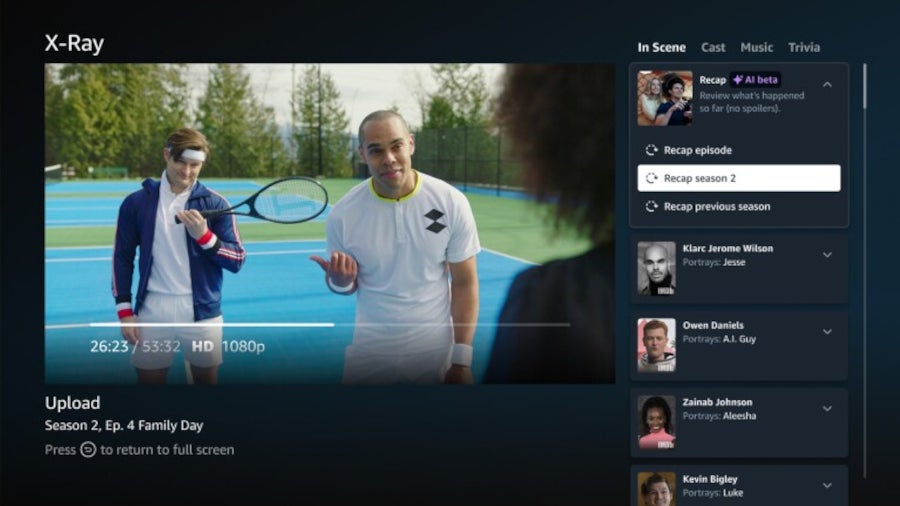 Amazon Prime Video X-Ray experience