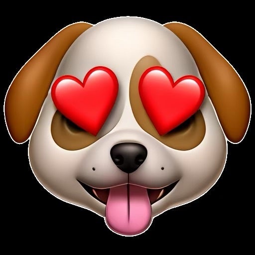 Loving dog with heart eyes