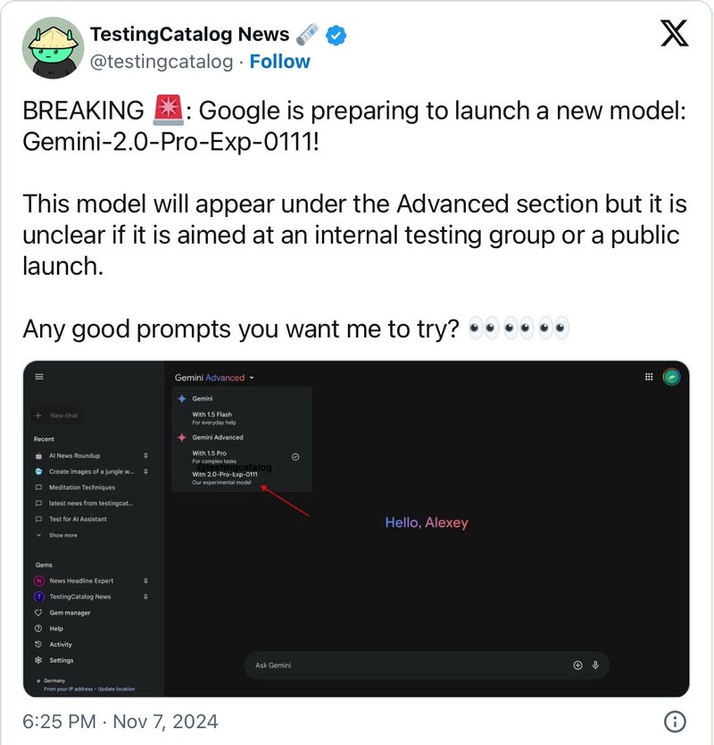 Leaked screenshots suggest the imminent release of Google's Gemini 2.0 might be sooner than we think