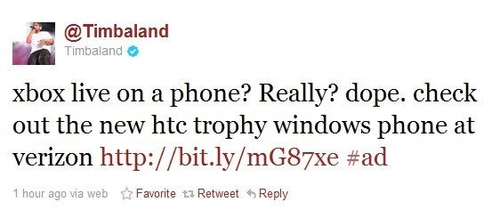 Timbaland tweets Windows Phone 7 with Xbox Live is "dope"