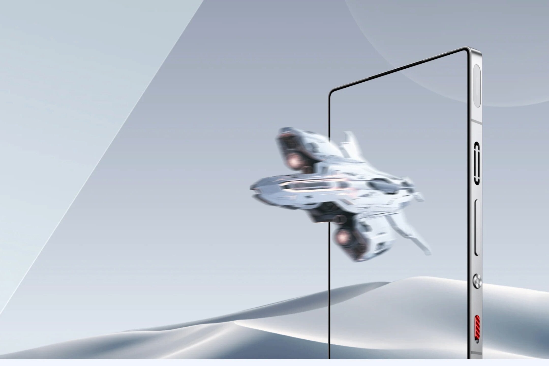 An image of a smartphone with a spaceship flying out of its screen.