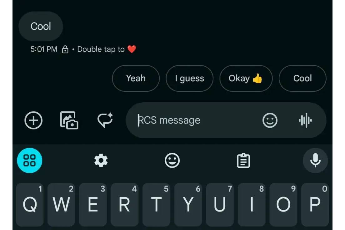 Google Messages double tap to heart