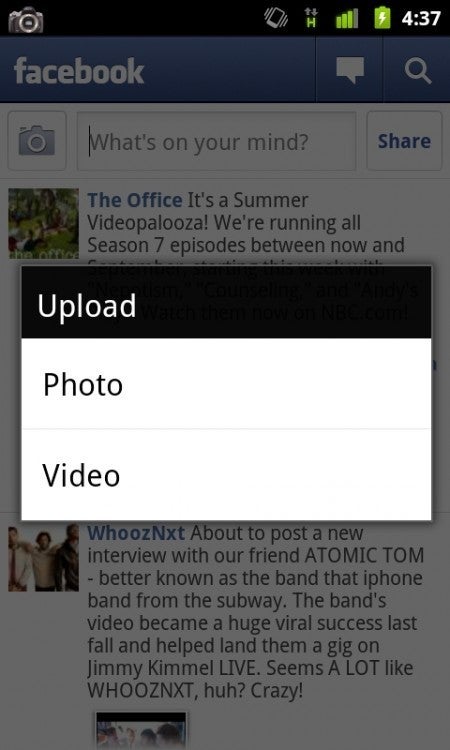 Video Upload is now on Facebook for Android - Video Upload and Pages comes to Facebook for Android with new update to version 1.6