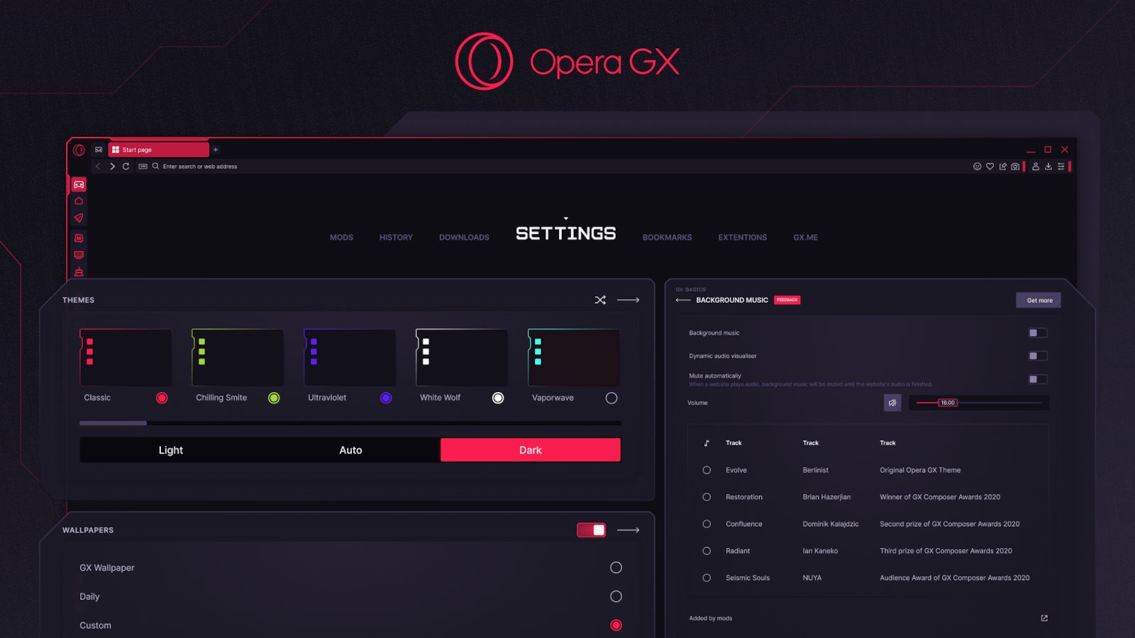 Opera GX customization options