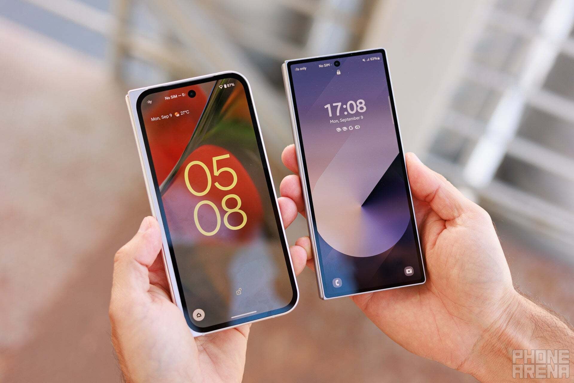 Google Pixel 9 Pro Fold (left) and Galaxy Z Fold 6 (Image credit - PhoneArena) - The Galaxy Z Fold 6 SE situation: I should switch to the Google Pixel 9 Pro Fold