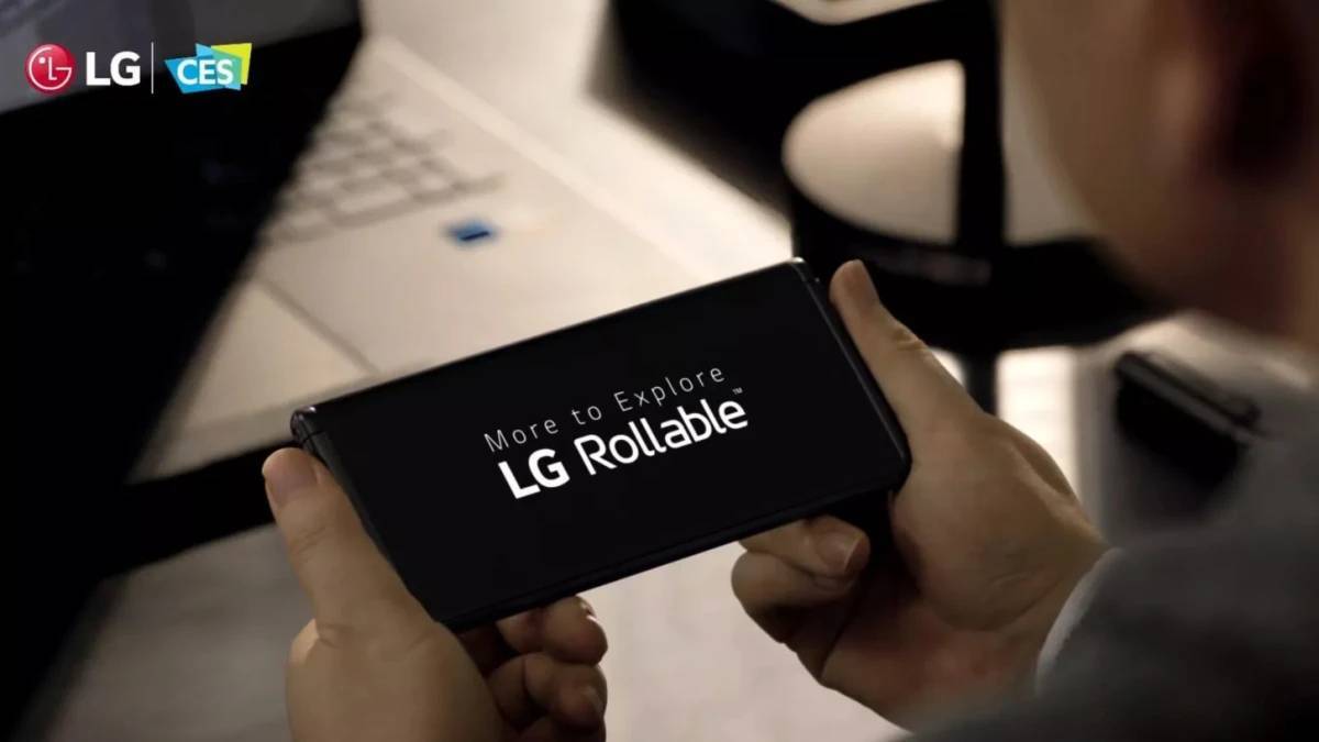 Promotional video still of the LG Rollable phone - Whatever happened with these crazy phone trends?