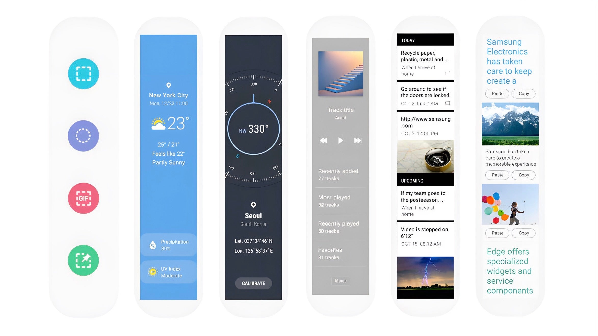 Some more Edge Panels examples - Samsung's One UI 7 will limit access to a longstanding Galaxy feature