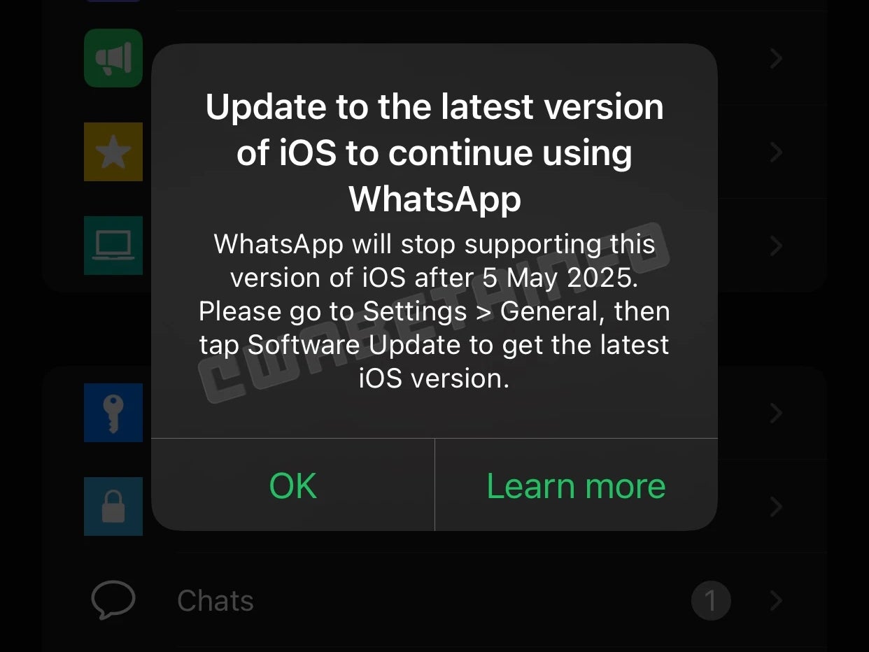 Image credit — WABetaInfo - WhatsApp dropping iOS support for certain iPhone models