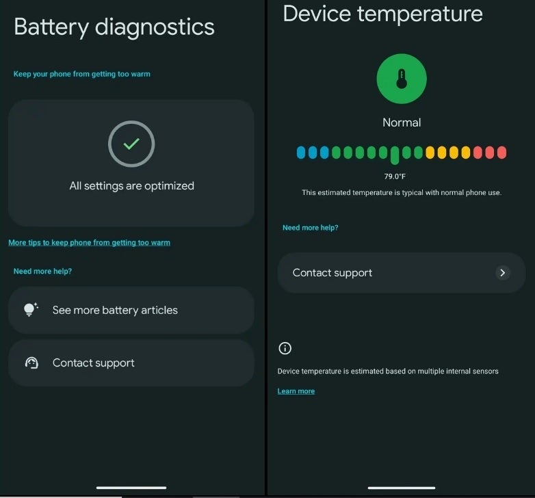 After the update (R) you can get a temperature reading of your Pixel along with a tip from Google. | Image credit-9to5Google - You can now ask your Pixel to open its mouth while you take the phone&#039;s temperature