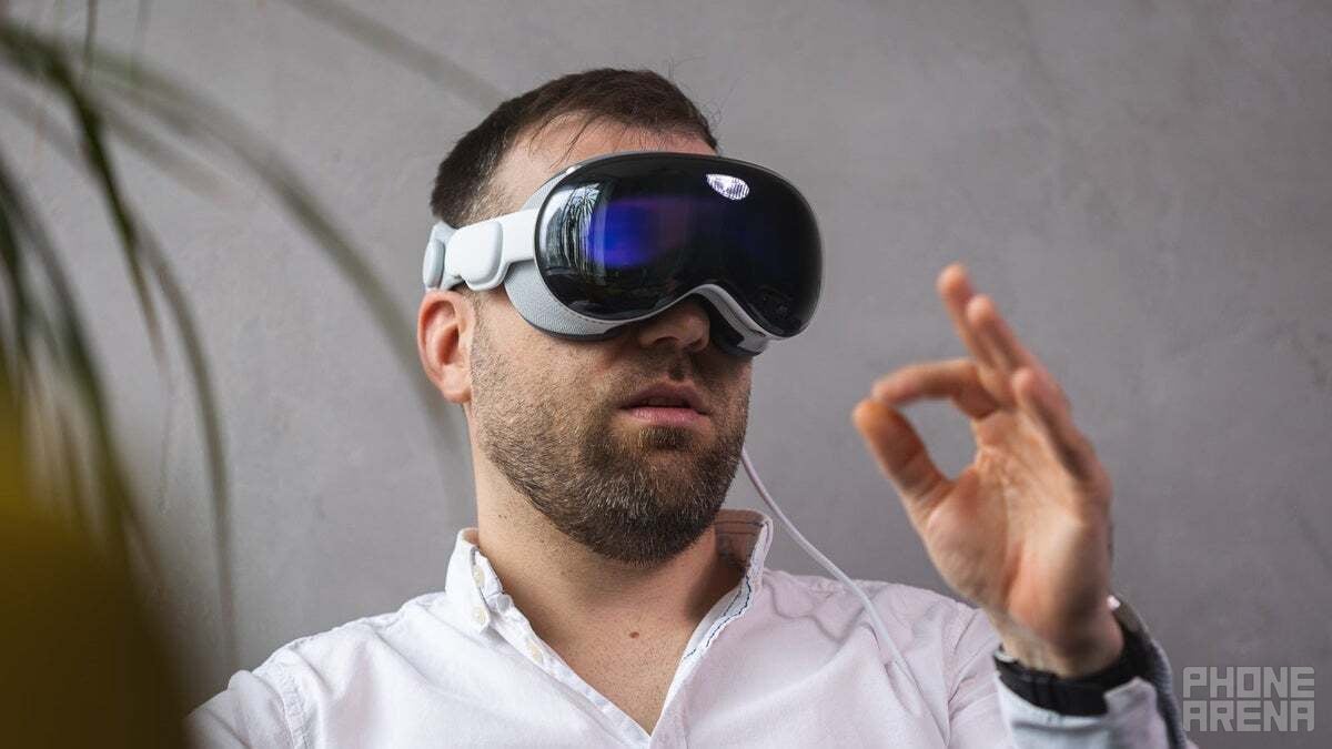 The Apple Vision Pro; it&#039;s a headset, when are the glasses coming? | Image credit - PhoneArena - Who will dominate this next tech trend? Samsung, Apple, Meta?