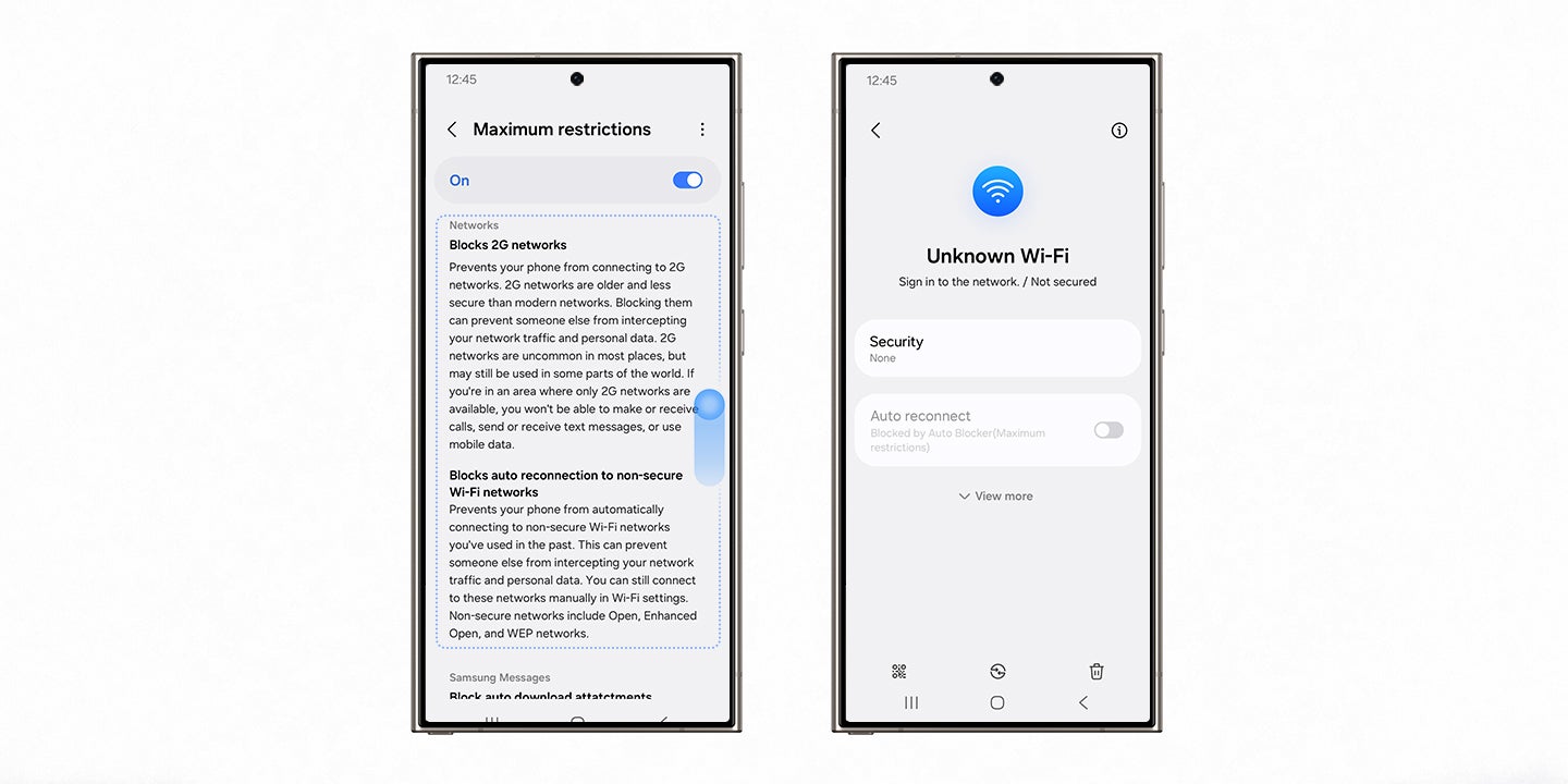 Maximum Restrictions. | Image Credit - Samsung - Samsung One UI 7 public beta brings advanced security protections for Galaxy phones
