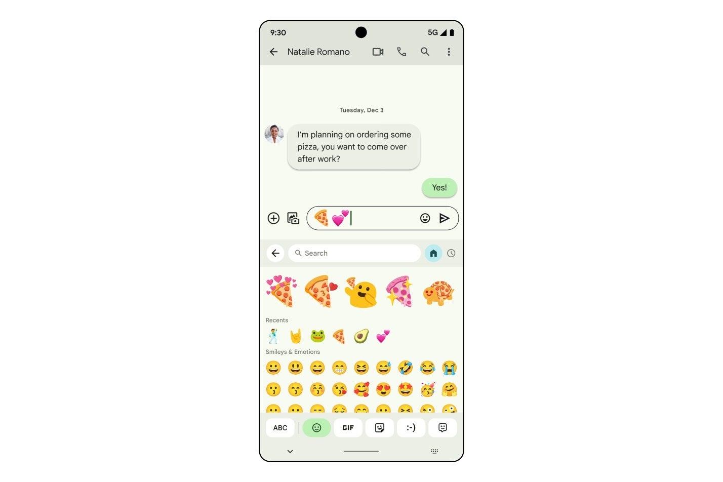 Screenshot of Emoji Kitchen stickers