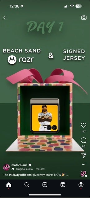 Motorola's sweepstakes starts today running until December 18th.