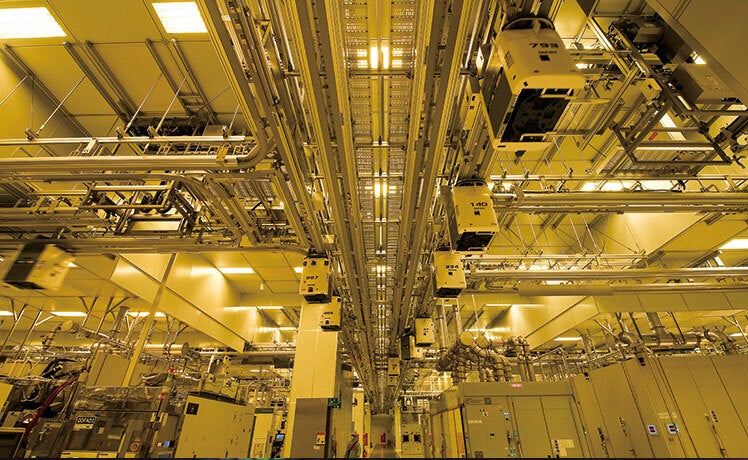 Photo shows the inside of a TSMC fab in Taiwan.