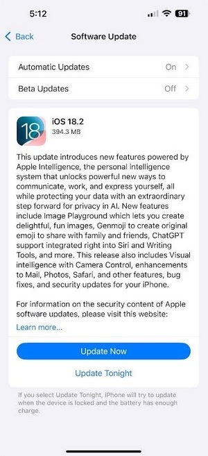 Apple releases iOS 18.2. | Image credit-PhoneArena - Stable version of iOS 18.2 arrives with Genmoji, Image Playground, AI integration for Siri, more