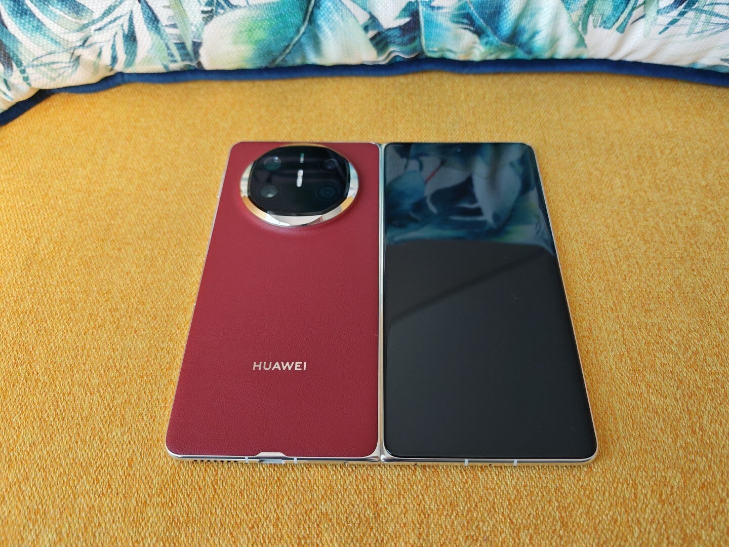 The Huawei Mate X6 is just under 10mm folded | Image by PhoneArena - The Huawei Mate X6 goes global with a thin body and a powerful camera system