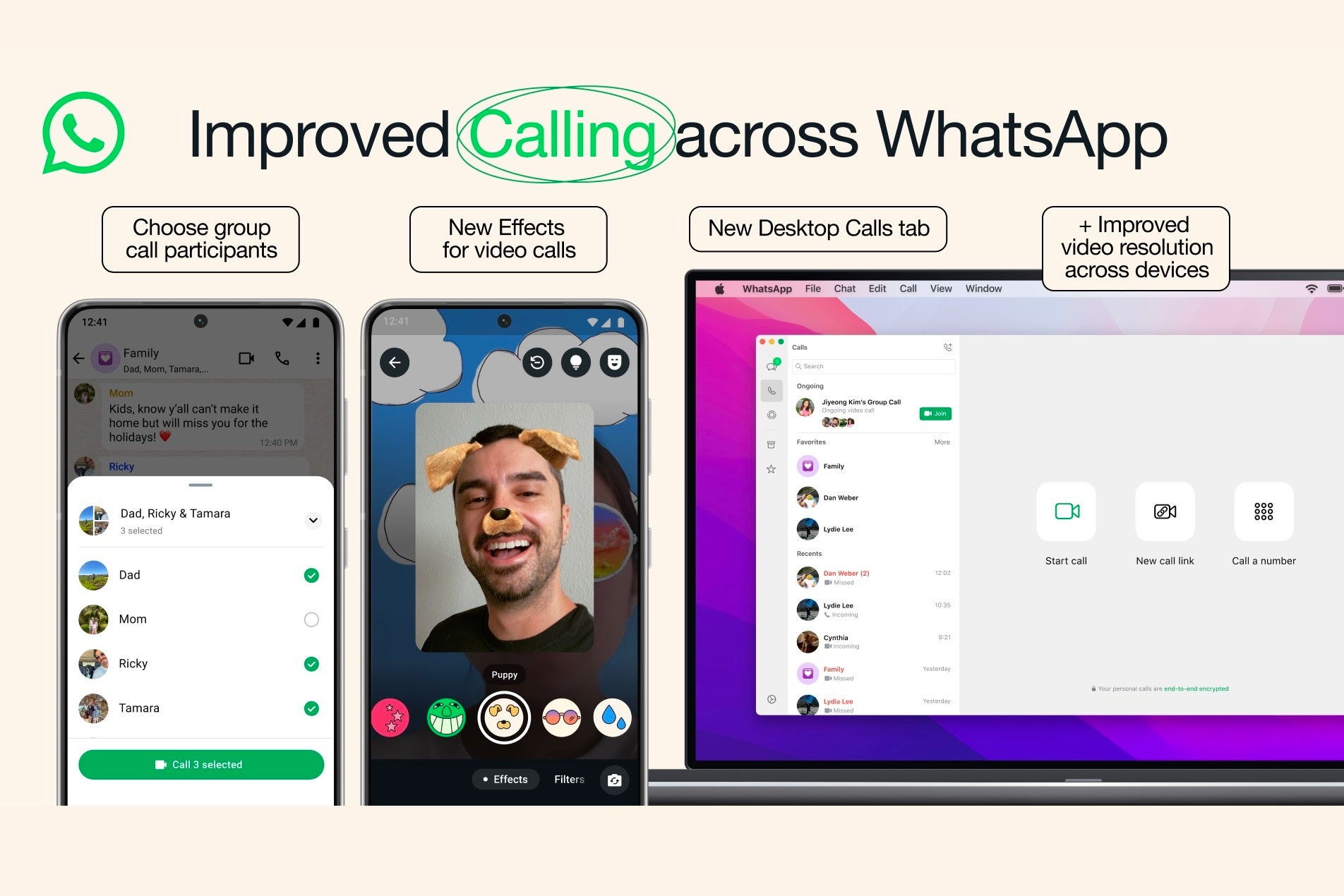 WhatsApp improved calling announcement image