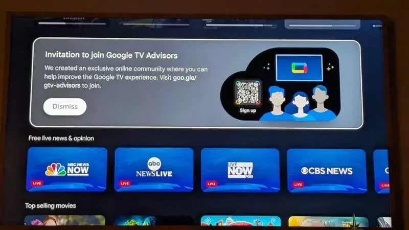 An image of the most recent Google TV ads