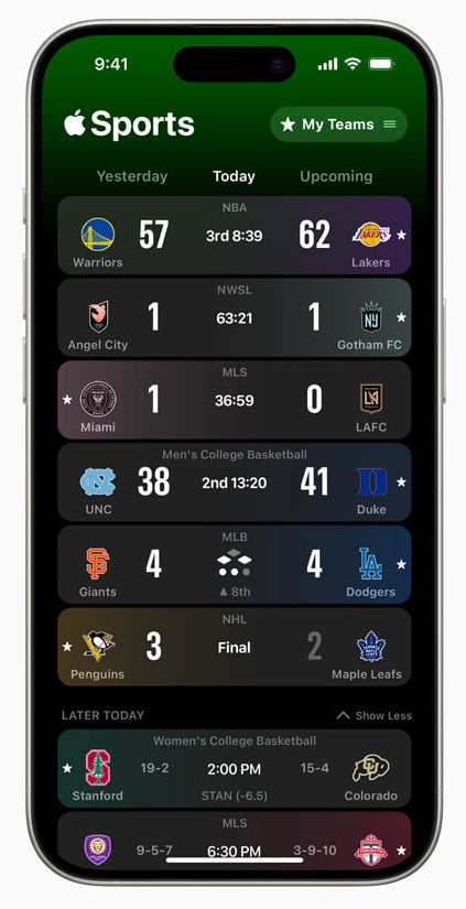 Apple Sports major update introduces Key Plays, pre-game lineups, more