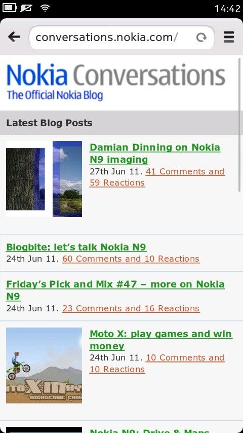 Nokia brags with best-in-industry HTML5 performance on the N9 browser, downplays Flash support