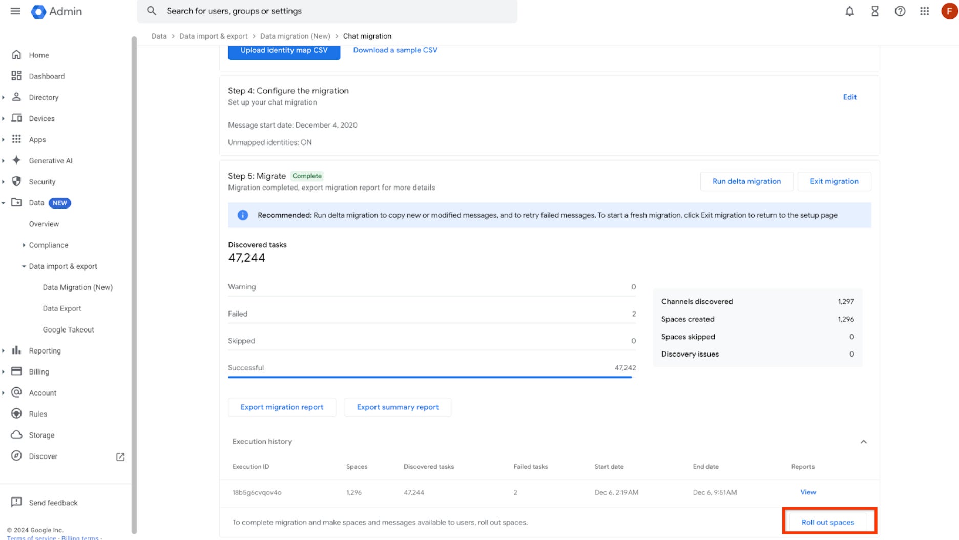 Migrate chat messages from Microsoft Teams to Google Chat