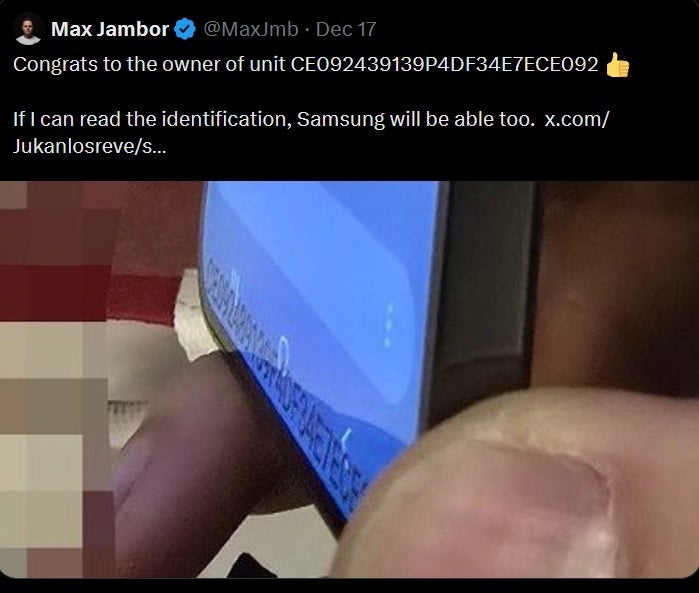 This is how Samsung knew who to fire for leaking images of the Galaxy S25+. | Image credit-Max Jambor - Samsung employees make major blunder and get fired after leaking image of upcoming phone