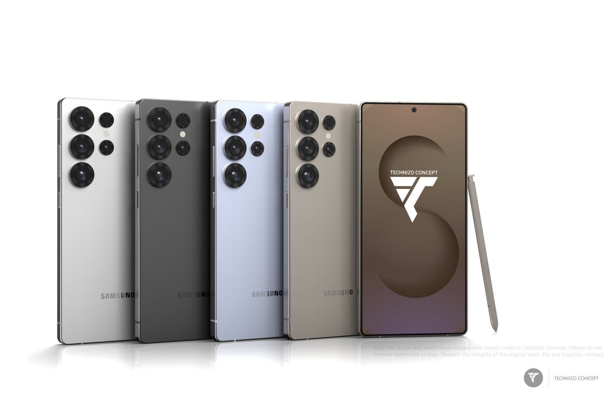 Galaxy S25 Ultra concept renders in all color options. | Image Credit -- Technizo Concept - Most of the key Samsung Galaxy S25 Ultra specs are all but etched in stone now