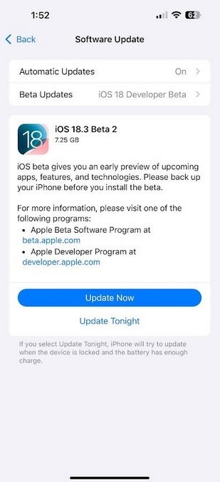 Apple releases iOS 18.3 beta 2.