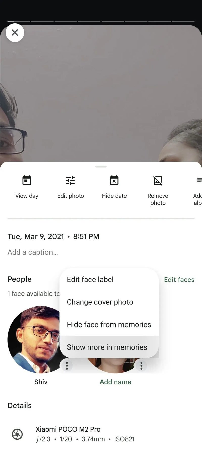 A screenshot on a smartphone showing Google Photos app.