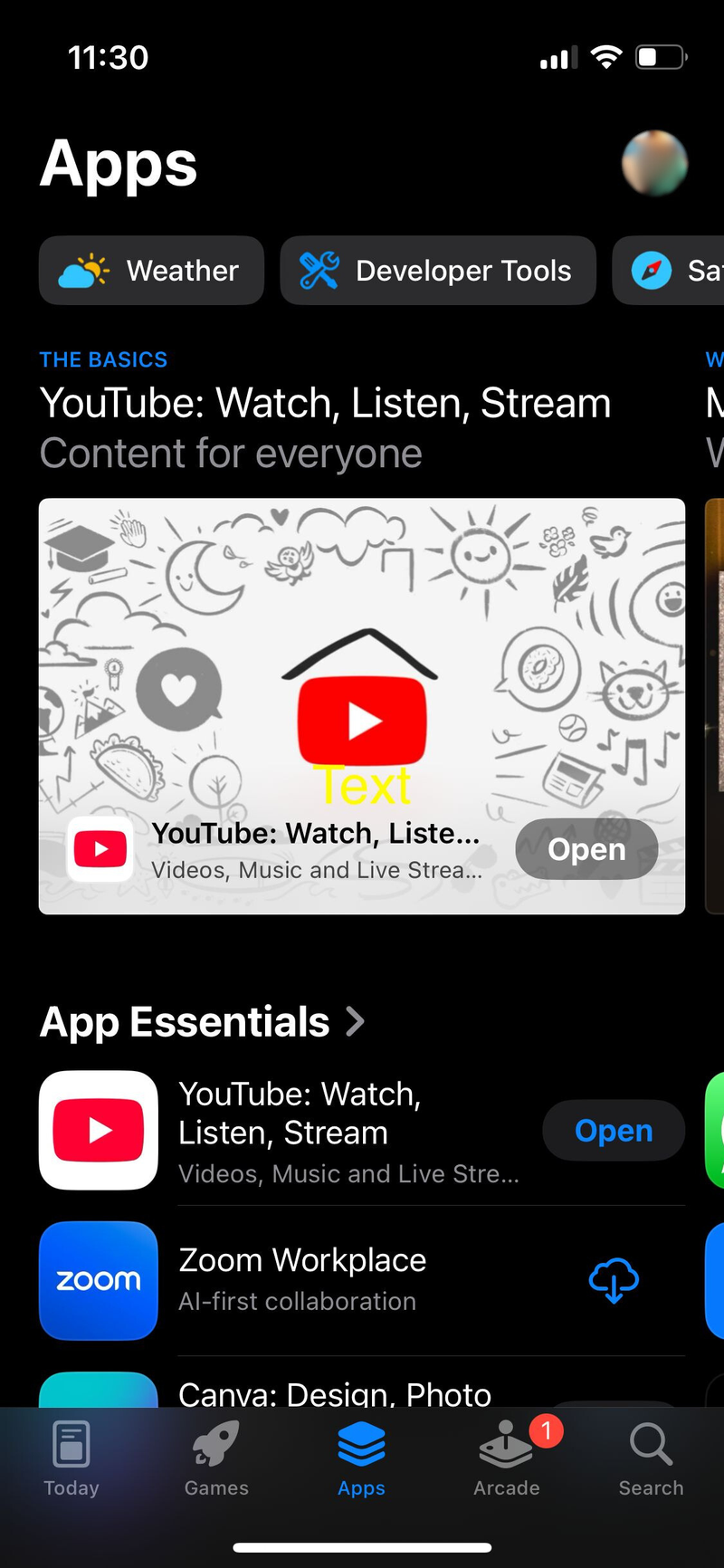 A screenshot of the App Store on an iPhone. 