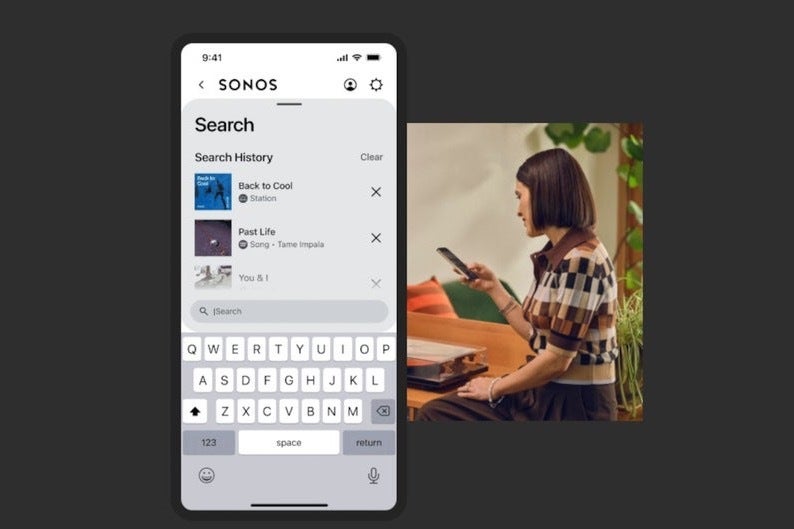 A screenshot from Sonos&amp;#039; new iOS app