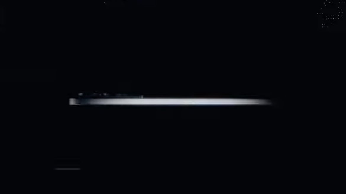 Part of the Samsung teaser, showing a closeup of the S25 Edge&amp;#039;s thin profile