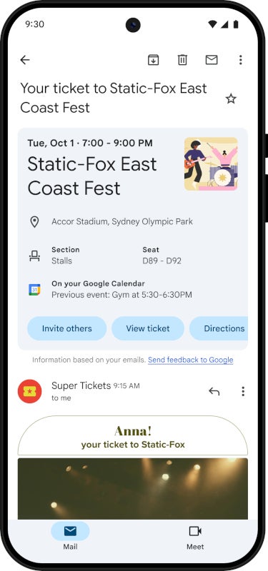 Google rolls out improvements to Calendar summary cards in the Gmail mobile app