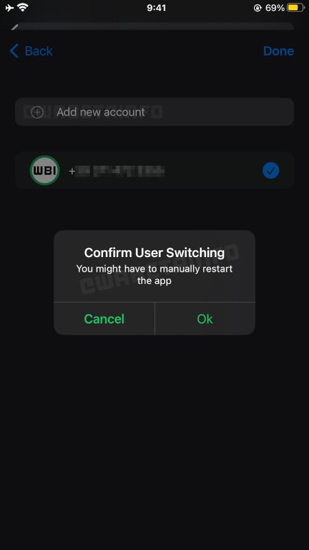 WhatsApp multi-account support for iOS