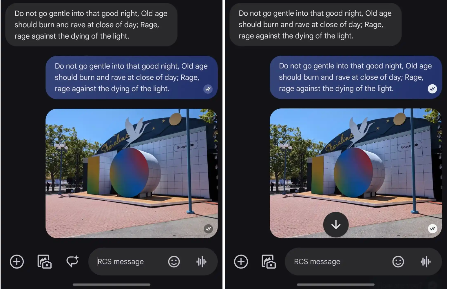 Google Messages read receipts redesign